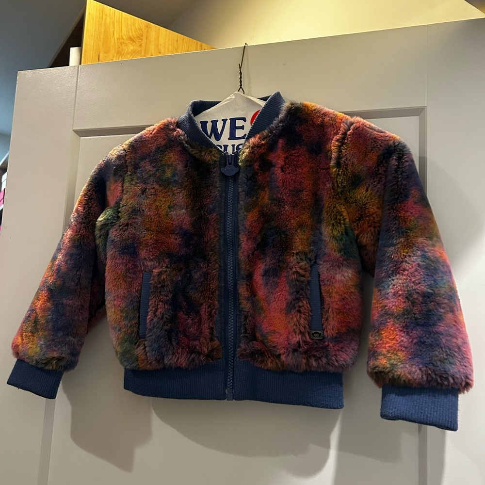 Colorful Kids Faux Fur Jacket